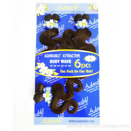 Wholesale Cheap Body Wave 6Pcs Synthetic Hair 10" to 14" / 16" to 20" in a pack